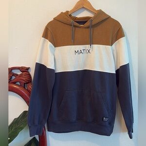 Matix Men's Tri-Tone Hoodie - Brown, White, Navy
